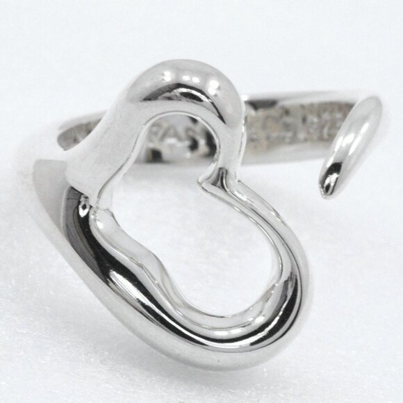TIFFANY&Co. Open heart Ring Elsa Peretti Silver925 #5.4(US Size) 5g Women - Picture 4 of 6